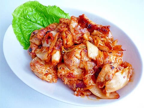 鶏もも肉のキムチ炒め